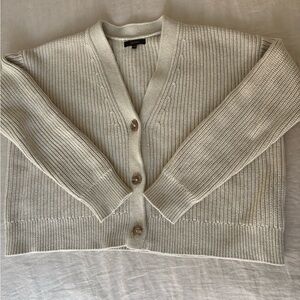 Quince 100% Organic Cotton Cropped Fisherman Cardigan Sweater